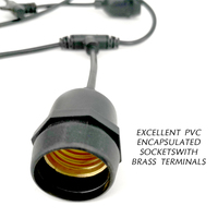 Câble d'éclairage extérieur robuste de 10 m, E27, qualité commerciale, étanche, pour bricolage, fête, jardin, patio, guirlande lumineuse de vacances