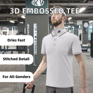 Camiseta de Algodón de Manga Corta para Hombre, Formal, con Logotipo Bordado e Impresión Digital Personalizada OEM, Talla Grande, de Secado Rápido - Product Image 2