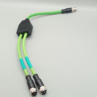 Cable Moldeado M12 de 8 Pines X Código Macho a 4 Pines Código D Hembra Tipo Y para Bicicleta Eléctrica