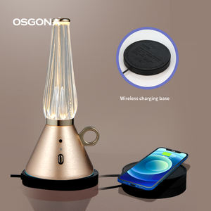 Lámpara de escritorio moderna para radio, LED luz nocturna, barra cálida para carga de teléfono móvil, soporte magnético para teléfono, funciona con pilas para restaurantes - Product Image 3