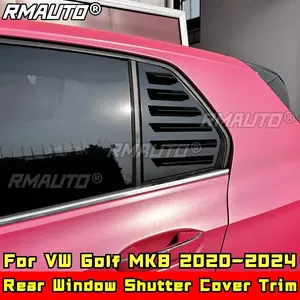 For VW Golf MK8 2020-2024 Body Kit Rear <b>Window</b> Side Vent Shutter Louver <b>Cover</b> Trim Carbon Fiber Look Car Accessories - Product Image 3