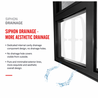 Ventana Abatible y Giratoria de Aluminio de Lujo con Ahorro de Energía, Triple Sellado con Junta EPDM, Rendimiento Superior de Insonorización para Apartamentos y Hoteles