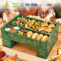 Boîte alimentaire de Thanksgiving Xiangyu personnalisée en carton ondulé avec compartiments pour les réunions de famille, les fêtes, la restauration et les plats à emporter