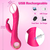 2-in-1 9-fach Starker Rabbit G-Punkt Vibrator Weibliches Sexspielzeug Realistischer Dildo Rabbit Vibratoren Sexspielzeug G-Punkt Anal-Vibrator für Frauen