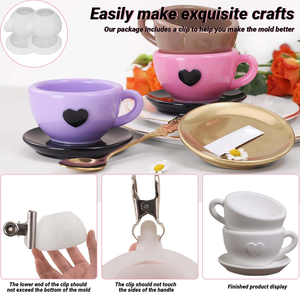Silicone Love Tea Cup Candle Jar Vase <b>Mold</b> DIY Aromatherapy Eco-friendly Reusable Heat Resistant Storage Ornaments - Product Image 4