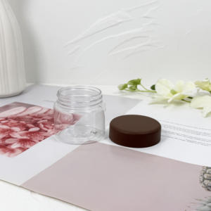 Venta al por mayor boca ancha 1oz 4oz 8oz 16oz 120ml 200ml 250ml 500ml tarro de plástico PET ámbar negro mate esmerilado con tapa - Product Image 3