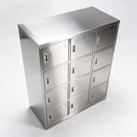Casier ventilé en acier inoxydable CleanSteel pour accessoires de salle blanche et stockage d'équipements de protection individuelle