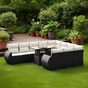 Modular Black PE Rattan Garden <b>Sofa</b> <b>Set</b> Elegant Outdoor Furniture Collection - Product Image 2