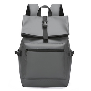 Laptop <b>Backpack</b> Gray Waterproof Multiple Compartments <b>Large</b> Capacity Unisex For Commuting Travel Spring 2025 - Product Image 5