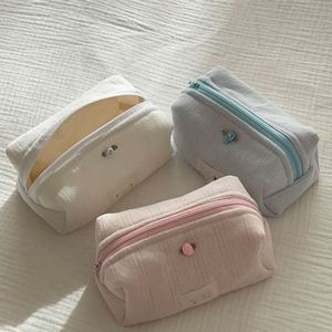 Wholesale Rose Decor Cotton <b>Makeup</b> <b>Bag</b> Customizable <b>Large</b> Capacity Zipper Cosmetic Pouch Cosmetic <b>Bag</b> Portable Storage <b>Bag</b> - Product Image 3