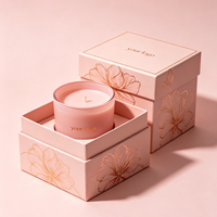 Caja de Embalaje de Cartón Premium para Velas Aromáticas con Tapa Separada y Logotipo en Lámina Dorada para Regalos de Fragancias de Lujo para el Hogar