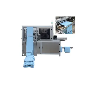 Máquina de corte de toalha automática completa e etiquetas, máquina dobrável de corte de algodão a jato para tecido de malha de fibra