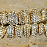 Grillz personnalisés en argent S925 certifié par une tierce partie, micro-incrustation VVS, or 10K 14K 18K, taille brillante, style Hip-Hop, unisexe, bijoux Yaxi