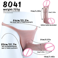 S8041-PC En gros Godemiché pénien creux en silicone réaliste avec 3 embouts, pour l'agrandissement du pénis et l'amélioration du plaisir sexuel en couple, à porter sous la lingerie