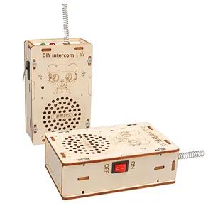Trẻ em 200m không dây máy nhắn tin đồ chơi tiên tiến tự làm công nghệ gỗ 200m Walkie-Talkie thí nghiệm khoa học Bộ Khoa Học nhỏ - Product Image 1