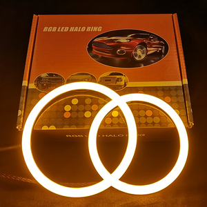 <span class=keywords><strong>2022</strong></span> impermeable Angel Eye <span class=keywords><strong>Halo</strong></span> anillo ámbar blanco Color Dual <span class=keywords><strong>2</strong></span> anillos lámpara antiniebla luz de día para Dodge - Product Image 2