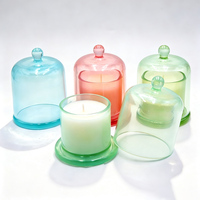 Nouvelle Arrivée Bougies Parfumées pour la Maison en Verre Cloche Vanille Sauge Bergamote Ambre avec Couvercles en Dôme pour la Décoration de la Maison et des Hôtels