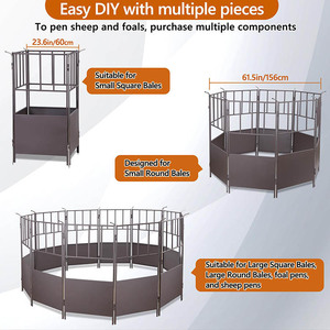 JH-Mech Mangeoire à foin extérieure de 120 gallons de capacité pour le fourrage du bétail Support à foin robuste multifonctionnel et durable stable - Product Image 3