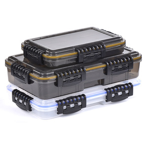 Fishing Box Waterproof Japan PP Plastic Transparent Black Fishing Tackle Lure Tool Box With Removable Baffle