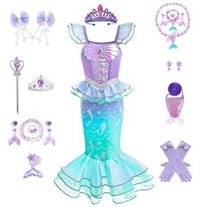 Nouvelle conception Costume <span class=keywords><strong>de</strong></span> <span class=keywords><strong>petite</strong></span> sirène pour filles <span class=keywords><strong>Robe</strong></span> d'<span class=keywords><strong>Ariel</strong></span> pour enfants Fête d'anniversaire Halloween Costumes <span class=keywords><strong>de</strong></span> cosplay - Product Image 2