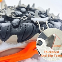 Crampons antidérapants personnalisés en acier inoxydable 19 pointes pour la marche, l'escalade et l'alpinisme sur glace pour femmes et hommes