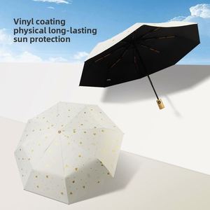 Sombrilla Plegable Automática Minimalista de Doble Uso para Jardín, con Protección Solar UV, Resistente al Viento, para Estudiantes y Mujeres, Color Negro - Product Image 3