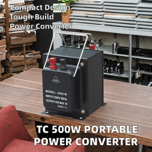 เครื่องแปลงไฟแบบพกพาขนาดเล็ก 500W TC 220V เป็น 110V สำหรับใช้ในบ้าน วัสดุอะลูมิเนียม รองรับความถี่ 50Hz 60Hz - Product Image 2