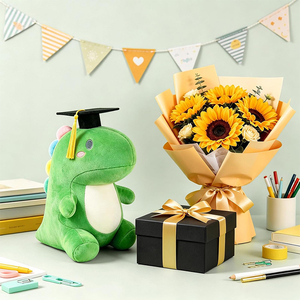 Peluche Dinosaure de Remise de Diplôme de Haute Qualité avec Casquette Noire Classique – Cadeaux en Peluche pour Célébrations et Fêtes de Remise de Diplôme 2026 - Product Image 3