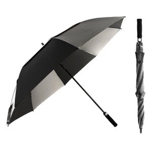 Durable Semi-Automatic Open Straight <b>Umbrella</b> Windproof Double Canopy Pongee Golf <b>Umbrellas</b> Wholesale for Rain Sun Protection - Product Image 4