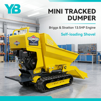 Mini-dumper autochargeur OEM sur chenilles, capacité 500 kg, à essence, pour usage domestique, brouette motorisée
