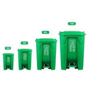 Foot-operated recycling <b>bins</b>, 50L/80L, <b>kitchen</b> <b>plastic</b> commercial waste <b>bins</b>, thickened commercial use. - Product Image 4