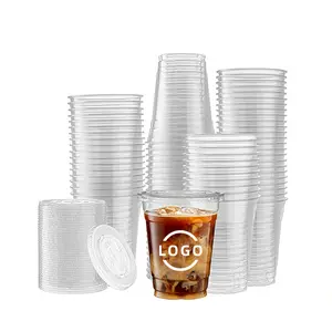 Vasos para bubble tea fancy customized to go cups vaso de plastico con tapa y popote frozen drink cups custom logo plastic cups