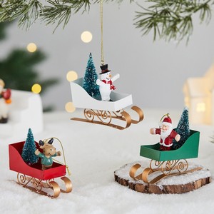 SYLVAN 2026 Nouvelle Décoration de Noël à suspendre en fer, motif Montgolfière, Père Noël et Élan, pour Arbre de Noël - Product Image 2