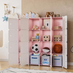 Factory Wholesale Household Simple Assemble Child Plastic Cube <b>Wardrobe</b> Baby Foldable Storage Cabinet Kids Almirah <b>Wardrobes</b> - Product Image 4