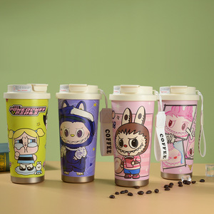 Labubu Cartoon Lily Of The Valley Coffee Mug 316 Stainless Steel Insulated Cup Portable Travel Use - Product Image 3