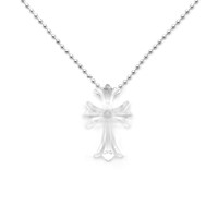 Collar Clásico con Cruz de la Serie Chrome, Chapado en Latón, Minimalista y Elegante, Cadena para Clavícula con Cruz Blanca y Negra, Moda Diaria