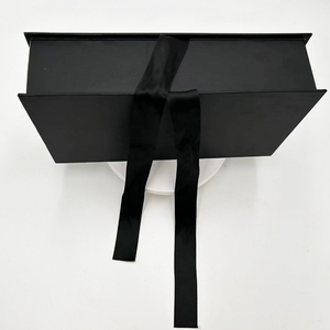 Wholesale <b>Wedding</b> Birthday <b>Gifts</b> <b>Boxes</b> Custom Black Cardboard Paper Box Packaging Magnetic Closing Rigid <b>Gift</b> Box With Ribbon - Product Image 2