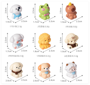Dessin animé bricolage jardin 3D <span class=keywords><strong>chien</strong></span> chat grenouille mouton Capybara Figurine mignon Mini animaux résine ornements pour aveugle Surprise sac enfants jouet - Product Image 2