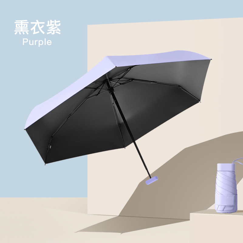 Paraguas bolsa de cartas de seis pliegues xq ropa ahumada violeta