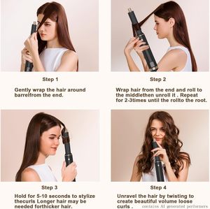 Secador de Pelo 5 en 1 Five Plus, Secador de Pelo de un Solo Paso, Plancha de Pelo Profesional, Rizador, Herramientas de Peinado Múltiples, Cepillo de Aire Caliente - Product Image 5