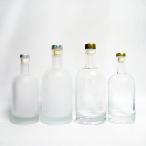 Bouteille en verre blanc haute qualité ronde de 50 ml de style nordique avec bouchon en liège, étanche, vide, pour rhum, whisky, spiritueux, vodka, liqueur - Product Image 5