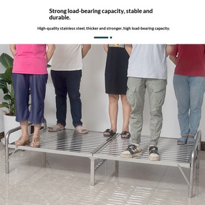 Раскладная кровать из нержавеющей стали для обеденного перерыва и отдыха, для взрослых, для дома, офиса, съемной квартиры, современный простой дизайн, модель 001, каркас - Product Image 4