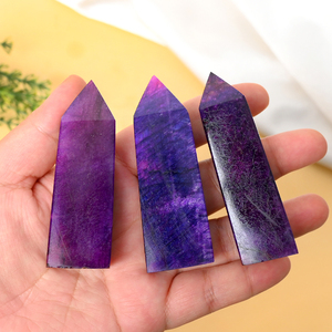 หินคริสตัลมูนสโตนสีม่วงขัดเงาด้วยมือ งานฝีมือหินบำบัด ขายส่ง เหมาะสำหรับเป็นของขวัญ - Product Image 2