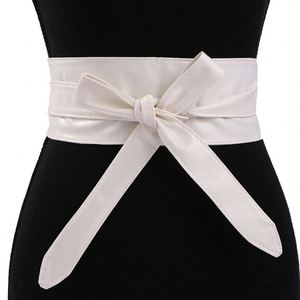 Ceintures élastiques colorées <span class=keywords><strong>pour</strong></span> <span class=keywords><strong>robe</strong></span>, ceintures larges style corset <span class=keywords><strong>pour</strong></span> femme avec grands nœuds, accessoires de corset, <span class=keywords><strong>bleu</strong></span> <span class=keywords><strong>marine</strong></span> coréen - Product Image 3