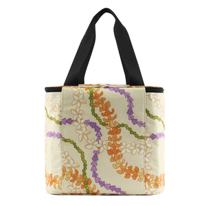 Tas Pendingin Piknik Huidu Puakenik Berbahan Aluminium <span class=keywords><strong>Film</strong></span> dan Poliester 600D, Kapasitas 20L, Desain Hawaii, Penutup Ritsleting, Termal - Product Image 3
