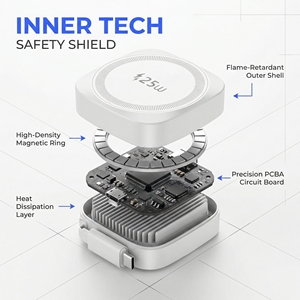 <span class=keywords><strong>Cargador</strong></span> Inalámbrico Magnético de 25W con <span class=keywords><strong>Cable</strong></span> USB-C Retráctil, Base de Carga Rápida Portátil para <span class=keywords><strong>iPhone</strong></span> 17/16/15/14/13/12 - Product Image 4