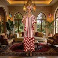 Robe Dashiki ample à manches longues en polyester imprimé, style Abaya, pour femme, grande taille, respirante, moderne, tenue formelle d'été, collection Alya African.