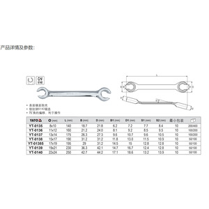 ประแจปากตายสองด้านยี่ห้อเยียร์ตัว ขนาด 19 มม. 21 มม. มาตรฐานอุตสาหกรรม ผลิตจากเหล็กโครเมียมวาเนเดียม - Product Image 2