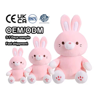 Boneka Kelinci Pink Lembut Ukuran Khusus untuk Hadiah Kelas, Mainan Boneka Kelinci Pink untuk Kamar Bayi dengan Isian Kapas PP