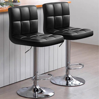 Tabouret de cuisine en cuir PU, chaise pivotante et réglable, à dossier central, pour café et Bar